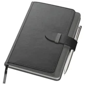 NOTES A5 CRTE 256L OD UMJETNE KOŽE SA PROSTOROM ZA KREDITNE KARTICE MACMA 2008877 SIVO-CRNI