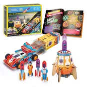 3D slagalica Cubic Fun od 88 dijelova - 2 u 1 Raketa i trkaci automobil
