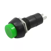 Taster prekidac plasticni 3A/250V zeleni okrugli, fi=12mm