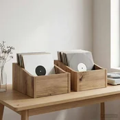 vidaXL Škatla za LP plošče 2 kos Artisan hrast 23 x 33 x 16 cm