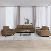 vidaXL vidaXL Sedežna garnitura 3-delna rjavo blago, (20925429)
