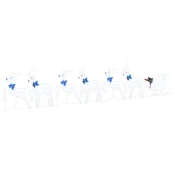 LED Rijecni jeleni 7 pcs Bijelo tkanina