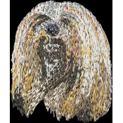 shumee Lhasa Apso - našitek v obliki psa, vezeni našitek, edinstvena dekoracija nahrbtnika znamke Art-Dog