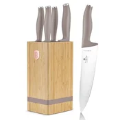 Berlingerhaus Komplet nožev s stojalom BAMBOO, 6 kosov, kolekcija Taupe
