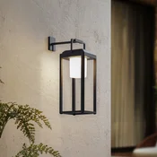 Lucande 2-v-1 LED-sončna svetilka Tilena, črna, kvadratna, aluminijasta - Sodobni - pesek-črna, bela