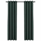 Vidaxl Zatemnitvene zavese z obročki 2 kosa zelene 140x225 cm