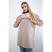 Reinforced hoodie in beige