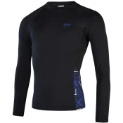 Speedo eco end+ splice rash top black/chroma blue/white s