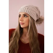 marka niezdefiniowana Cap with fleece Sandra K210 dark beige