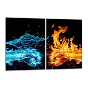 shumee Steklena zaščitna plošča za štedilnik 2x40x52 Fire