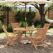 vidaXL Vrtni set 5 kos Rjava 110 x 110 x 75 cm Trden tikov les