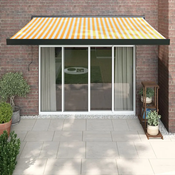 Tenda na uvlacenje žuto-bijela 3 x 2,5 m od tkanine i aluminija