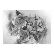 Decormat Podloga za pisarniški stol Black and white roses 120x90 cm 2 cm