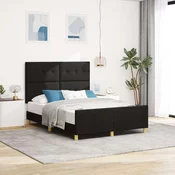 vidaXL vidaXL Postelja Črna 160x200 cm Tkanina, (22049559)