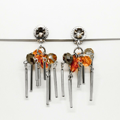 BRANIC JEWELRY Minduše sa narandžastim kristalima Violin