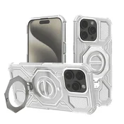 Hibridna maska Carbon Shield Pro za iPhone 15 Pro - white transparent