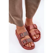 Fragrant Womens Slippers With Glitter And Buckles Dirty Pink ZAXY