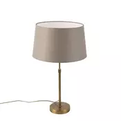 Bronasta namizna svetilka s platnenim odtenkom taupe 35 cm - Parte