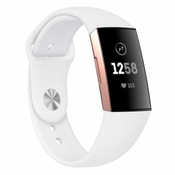 BStrap Silicone (Small) pašček za Fitbit Charge 3/4, white