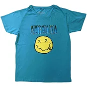 Nirvana Xerox Happy Face Turquoise Blue L Majica