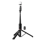Selfie stick tronožac s bežicnim daljinskim upravljacem + LED svjetlom Hoco K34 crni