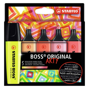 Set tekst markera Stabilo Arty - Boss Original, 5 komada, tople boje