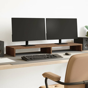 vidaXL Stojalo za monitor rjavi hrast 100x27x10 cm inženirski les