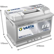 VARTA start-stop akumulator EFB N70 12V 70AH D+