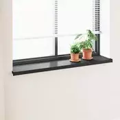 vidaXL Okenski nadstrešek Črna z lesnim vzorcem 140 x 30 x 4,5 cm PVC