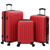 vidaXL Set kovčkov 3 kosi Kovček s trdo lupino Rdeč 20” 24” 28” ABS