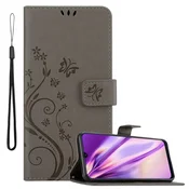 Cadorabo CADORABO Samsung Galaxy M31 v klasična črna - ovitek v cvetličnem dizajnu z magnetnim zapiranjem, stoječo funkcijo in režami za kartice, (20564755)