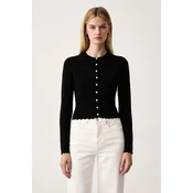 Le Privé kardigan ženski z viskozo JULINE CARDIGAN NOIR