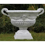 Casa Padrino baroque garden decorative flower pot gray 66 x 60 x H. 54 cm - Magnificent baroque style plant pot - Baroque garden decoration - Baroque decoration accessories