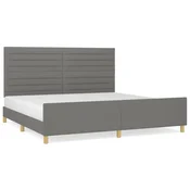 Vidaxl Posteljni okvir brez vzmetnice temno siv 200x200 cm blago
