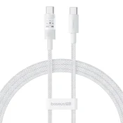 Punjac i podatkovni 100W USB-C na USB-C kabel Baseus Gem - 2m - moon white