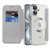 Etui SmartMag Book z Magsafe tehnologijo in RFID denarnico za iPhone 16 Plus - gray