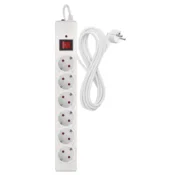 Emos P54216 Prenapetostna zaščita – 6 vtičnic, 3 m, bela (P54216)