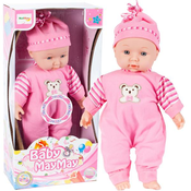 Lutka beba s kapicom roza 34cm