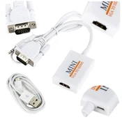 Pretvornik slike iz VGA + avdio priključek 3,5 mm v HDMI