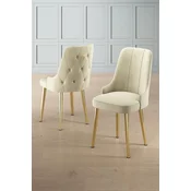 Hanah Home Set stolica Newa, 46x94x46 cm, 4 komada, Zlatno-krem boje