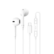 Slušalke Lito LF01T USB-C, stereo, s HD mikrofonom, 1.2m - bele
