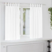 vidaXL Zavese z zavesami 2 pcs Čista bela 175x140cm Poliester