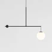 Luceplan Malamata viseča svetilka črna mat, 106 cm - Dnevna soba/jedilnica - Dizajn - črna mat, opal - Kovina