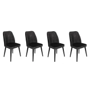 Hanah Home Set 4 trpezarijske stolice Alfa Crna