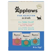Applaws Fish Selection vrečke za mačke, ribji izbor v juhi 6 x 70 g