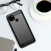 Infostyle Silikonski ovitek carbon za Realme C21 - Črna Črna/TPU silikon
