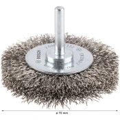 Kolutna ščetka za čiščenje PRO Stainless Steel clean, ravno vpenjalno steblo, 70 x 0,3 mm