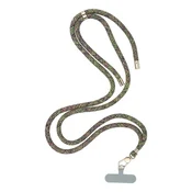 OEM Vrvica za telefon, obesek za telefon – SWING (8 mm) z nastavljivo dolžino/dolžina vrvice 165 cm (največ 82,5 cm v zanki)/za nosenje prek ramena ali okoli vratu – sivo-zeleno-roza