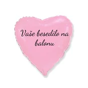 Personal Balon iz folije z besedilom - Svetlo roza srce, 45 cm