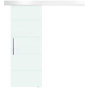HOMCOM HOMCOM Drsna vrata iz matiranega in motnega stekla z ograjo in ročajem za kopalnico kuhinjo 210 cm, (20755412)